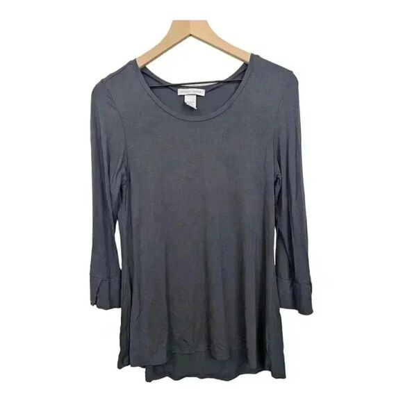 Nomadic Traders Tops - Nomadic Traders Gray Tunic, Womens S, 3/4 Length Sleeves